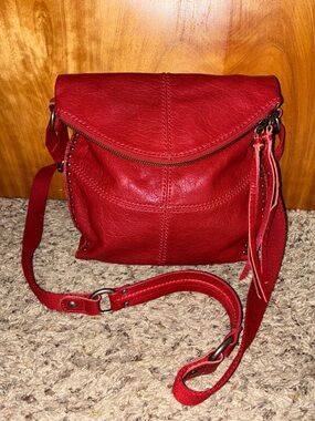 The Sak Silverlake Red Studded Leather Crossbody Shoulder Bag Purse